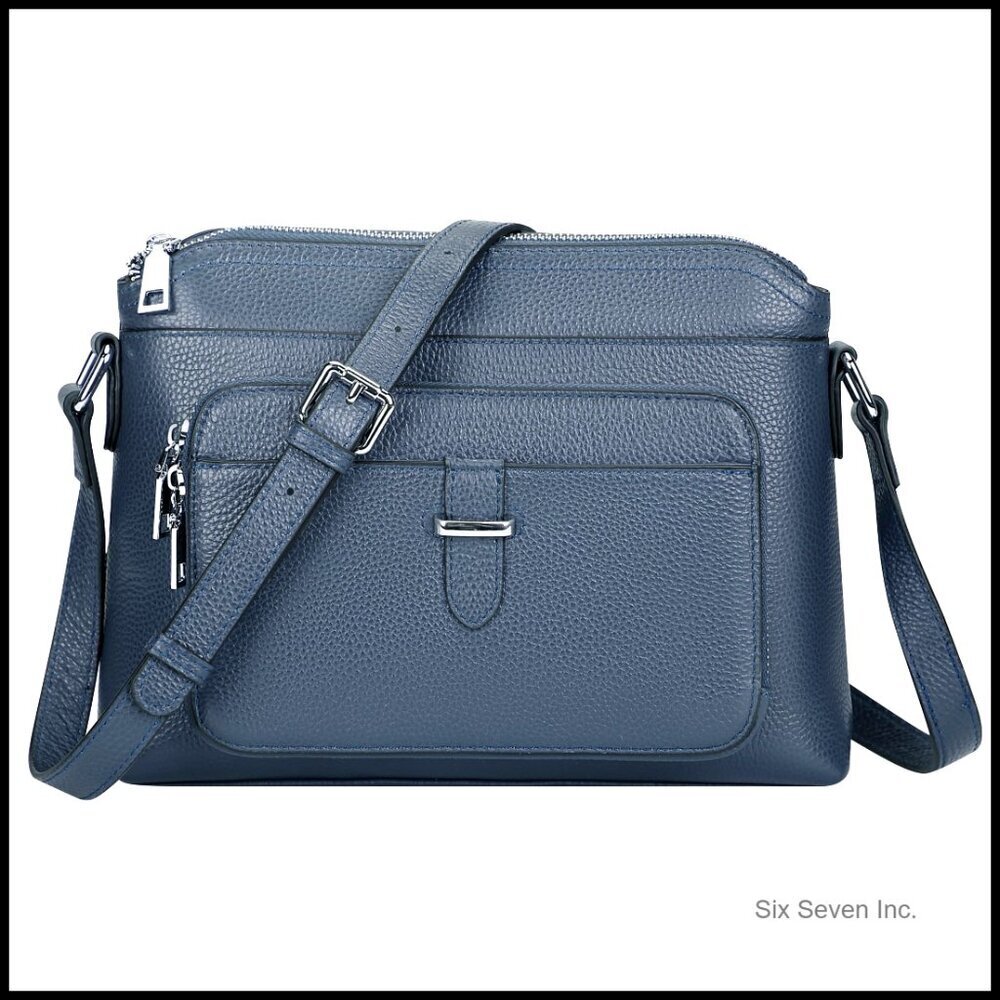 Genuine Leather Crossbody Bag Small Ladies Handbag with Card Slots Elegant